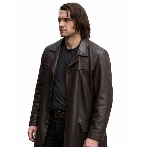 The Westies 2026 Tom Brittney Brown Leather Coat | America Suits